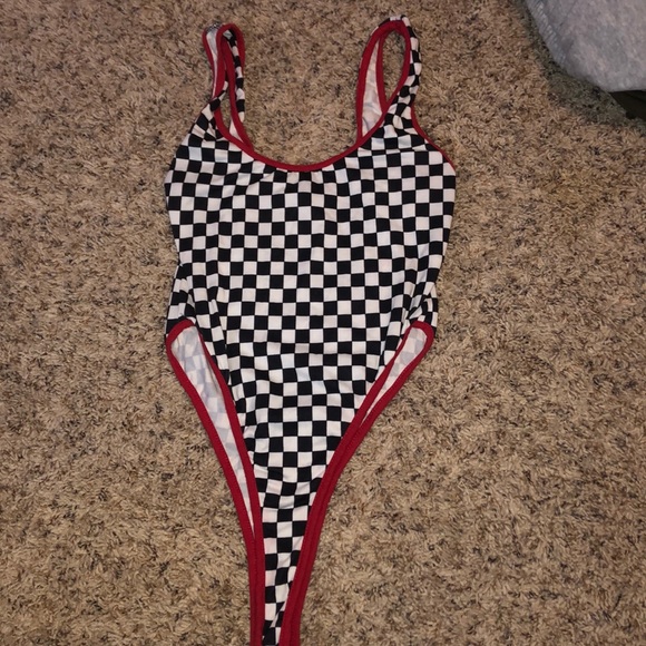 High leg checkered body suit - Picture 1 of 1